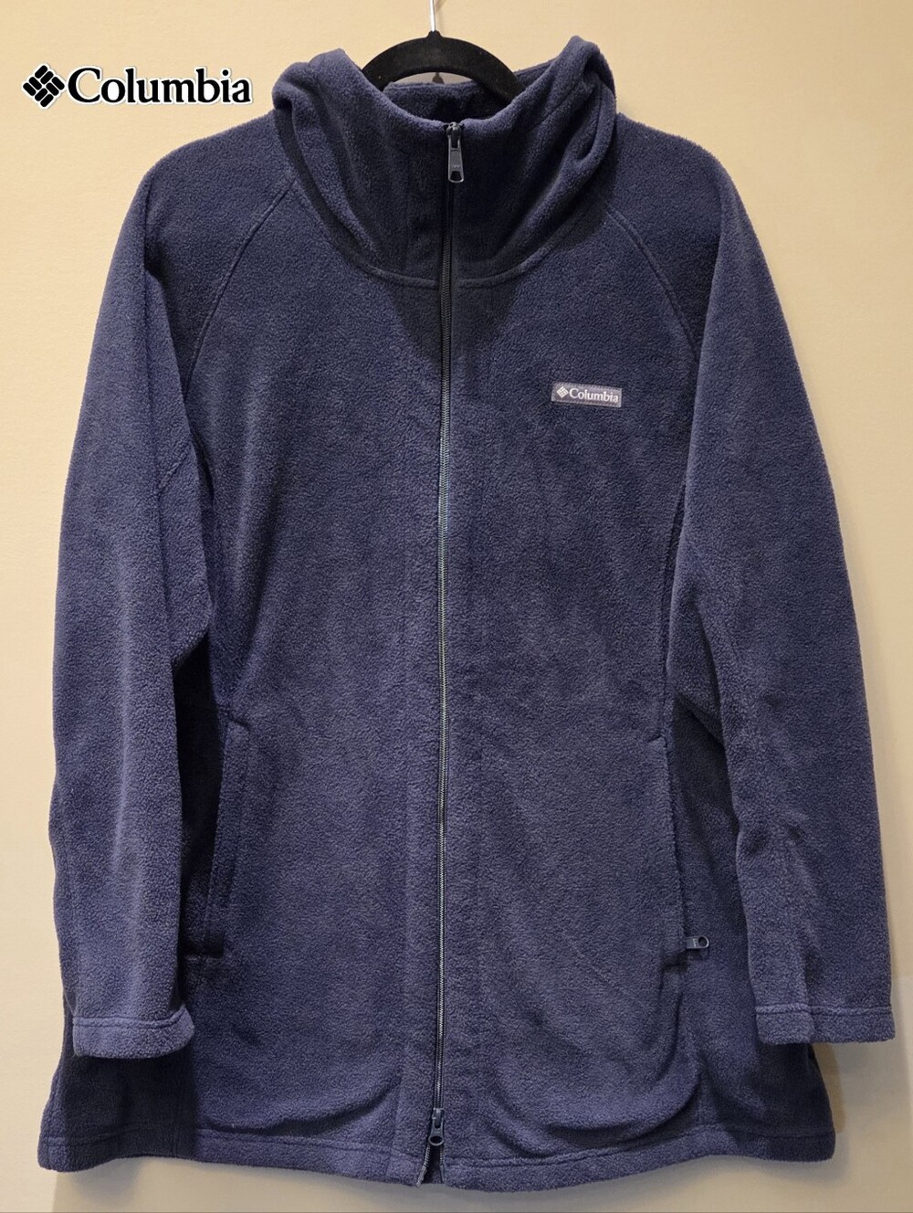 Columbia- Women's Navy Benton Springs II Long Fleece Hoodie Size 1X